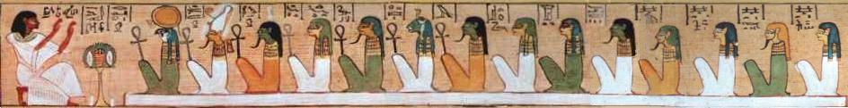 The deceased facing the gods