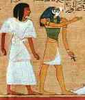 Horus leading the justified deceased before Osiris